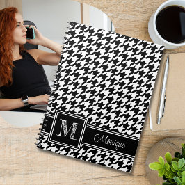 Caderno Espiral Anel preto e branco | Monograma Moderno