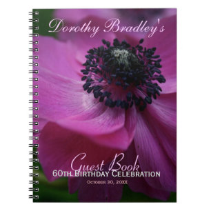 Caderno Espiral Anemone 60º Aniversário Livro de Convidados Pers