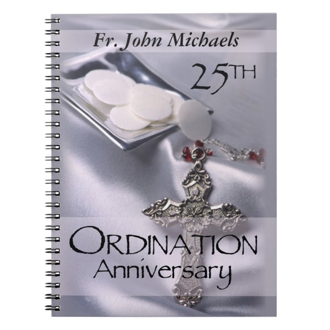 Caderno Espiral Anfitrião Cruzado de Aniversário de Coordenação de (Frente)