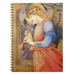 Caderno Espiral Angel Playing a Flageolet (por Edward Burne-Jones)