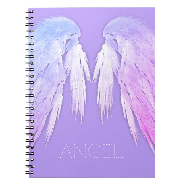 Caderno Espiral ANGEL WINGS Fairy Purple Custom Name (Frente)
