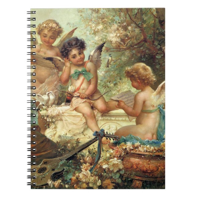 Caderno Espiral Angels músicos por Hans Zatzka, Belas Artes Vitori (Frente)