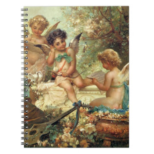 Caderno Espiral Angels músicos por Hans Zatzka, Victoriano de Bel
