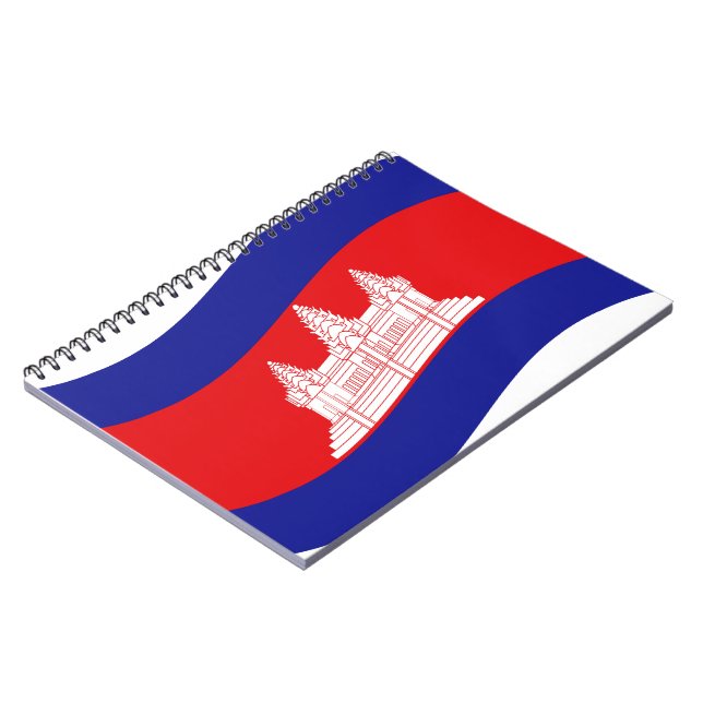 Caderno Espiral Angkor Wat Cambodian Flag Wave (Left Side)