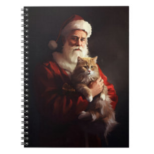 Caderno Espiral Angora Gata Santa Claus Festivo