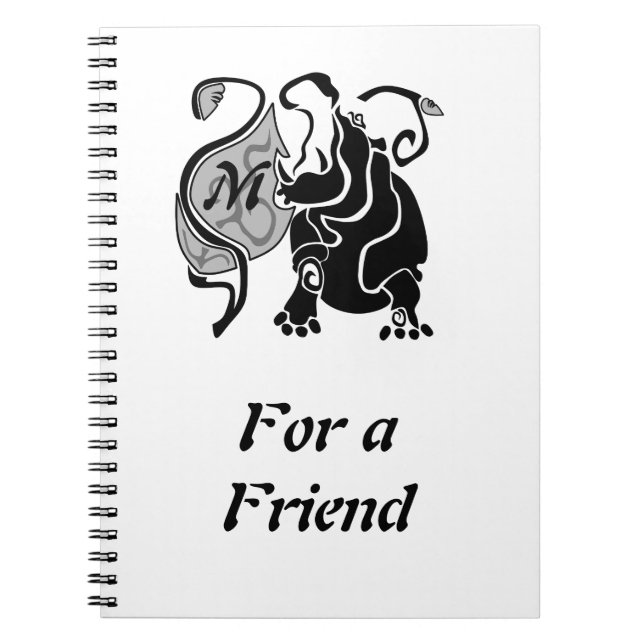 Caderno Espiral Angry Hippo Monograma (Frente)