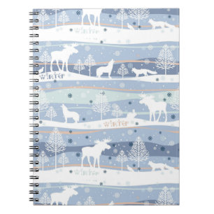 Caderno Espiral Animais da Floresta de inverno