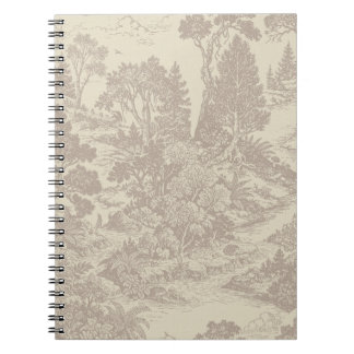 Caderno Espiral Animais da Floresta Toile Florestal Botânica Vinta