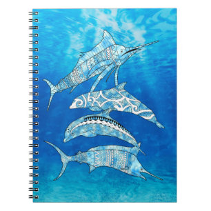 Caderno Espiral Animais do Oceano Tribal