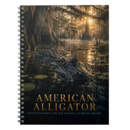 Caderno Espiral Animais do Pântano de Cipreste do Jacaré Americano