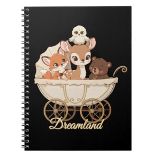 Caderno Espiral Animais Fofos da Floresta do Sonho   Raposinha, Ve