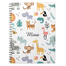 Animais Fofos da Selva Safari Nome Personalizado d