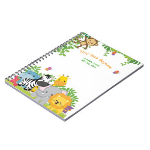 Caderno Espiral Animais Selvagens Cachorros Crianças Cuidados de D
