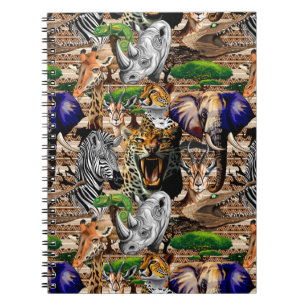 Caderno Espiral Animais Selvagens da savana africana