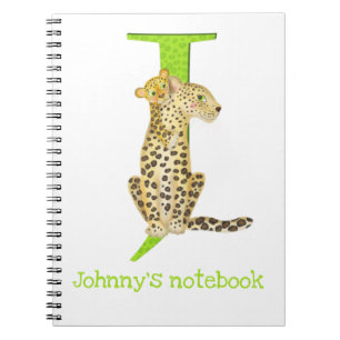 Caderno Espiral Animal ABC J é para notebook jaguar