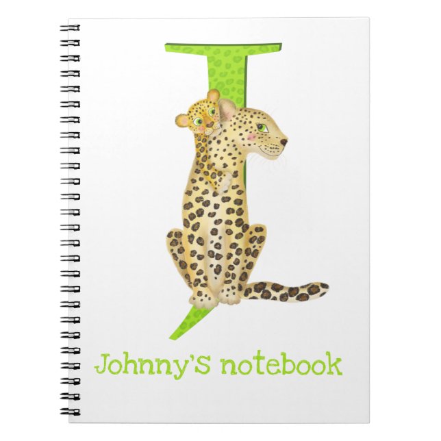 Caderno Espiral Animal ABC J é para notebook jaguar (Frente)