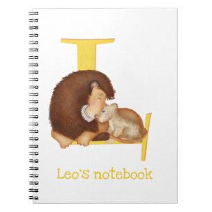 Caderno Espiral Animal ABC L é para notebook leão