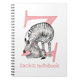 Caderno Espiral Animal ABC Z é para notebook zebra