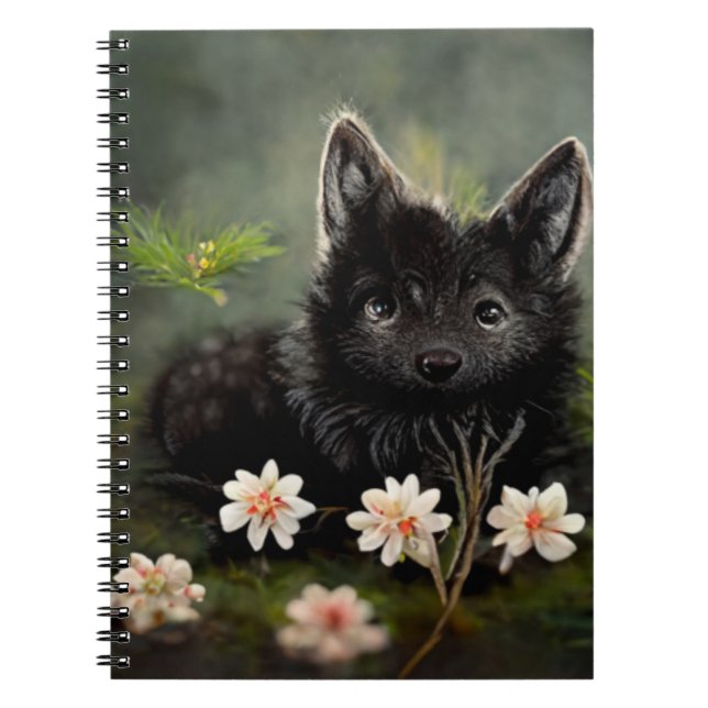 Caderno Espiral Animal floral selvagem (Frente)