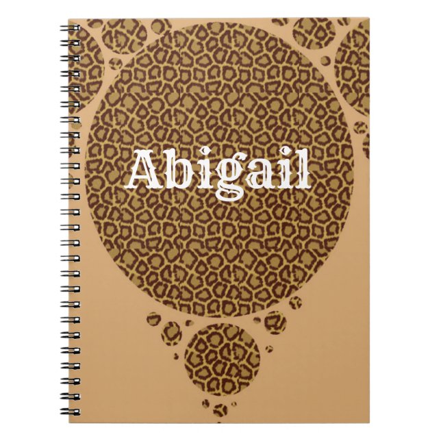 Caderno Espiral Animal Print Earth Earth Tone Padrão Wild Cat (Frente)