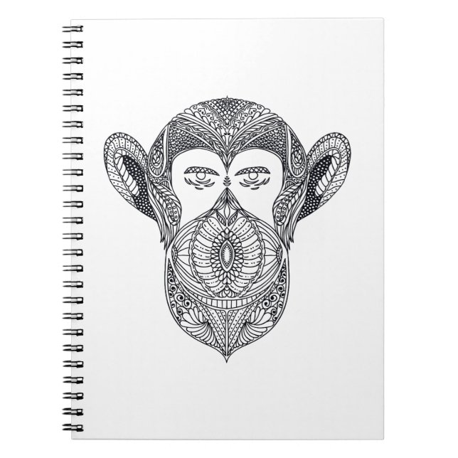 Caderno Espiral Animal selvagem do Doodle da floresta (Frente)