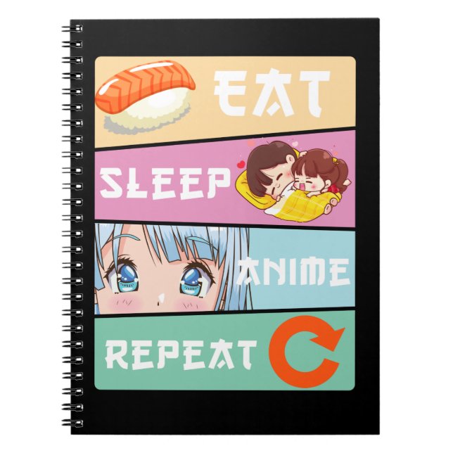 Caderno Espiral Anime bonitinho assistindo moça japonesa animação  (Frente)