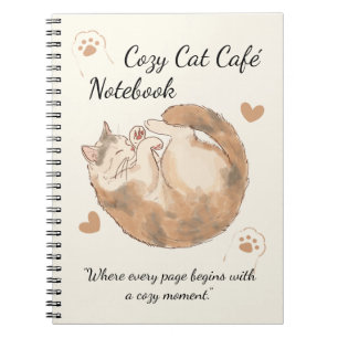Caderno Espiral Anime Cozy Cat Café