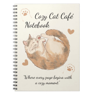 Caderno Espiral Anime Cozy Cat Café