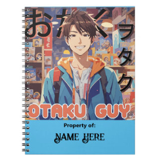 Caderno Espiral Anime de Cara Otaku Personalizado