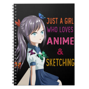 Caderno Espiral Anime E Esboço, Só Uma Garota Que Ama Anime