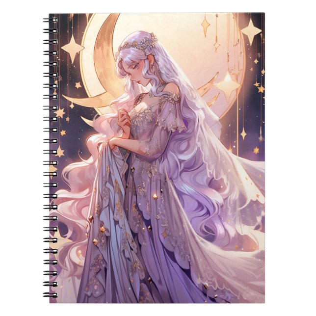Caderno Espiral Anime Moon Princess Fantasy Art (Frente)