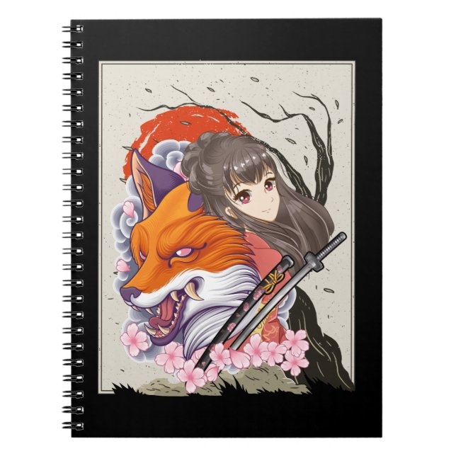 Caderno Espiral Anime Samurai Fox Otaku Japonesa (Frente)