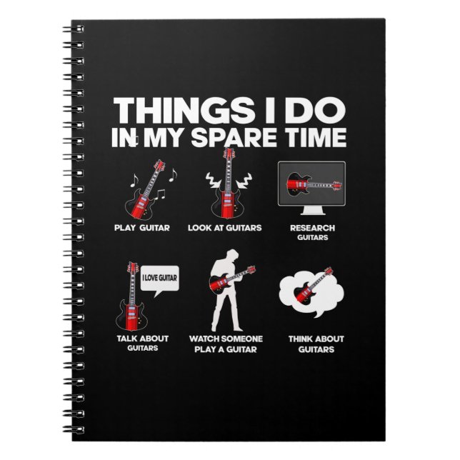 Caderno Espiral Aniversário da Música Guitarrista Viciada por Guit (Frente)