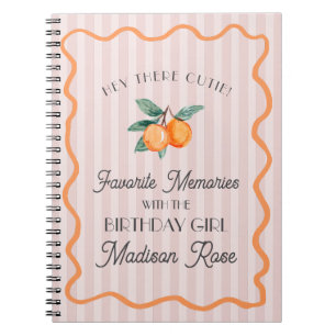 Caderno Espiral Aniversário das memórias favoritas cor-de-rosa
