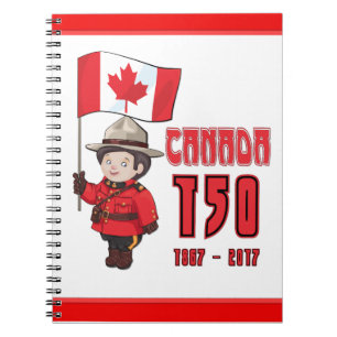 Caderno Espiral Aniversário de 150 Anos no Canadá