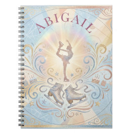 Caderno Espiral Aniversário de Patinação no Gelo de Inverno Elegan
