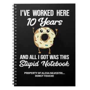 Caderno Espiral Aniversário de trabalho de 10 anos 10 anos de ser