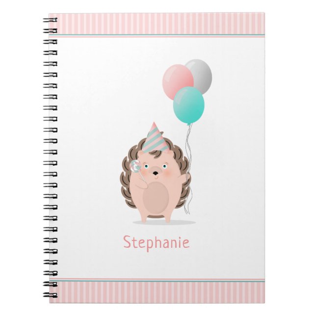 Caderno Espiral Aniversário deouriço Cachorro Fofo (Frente)