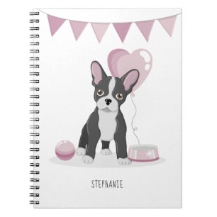 Caderno Espiral Aniversário do Buldogue Francês