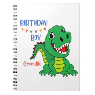 Caderno Espiral Aniversário do Crocodilo, Aniversário do Toddler