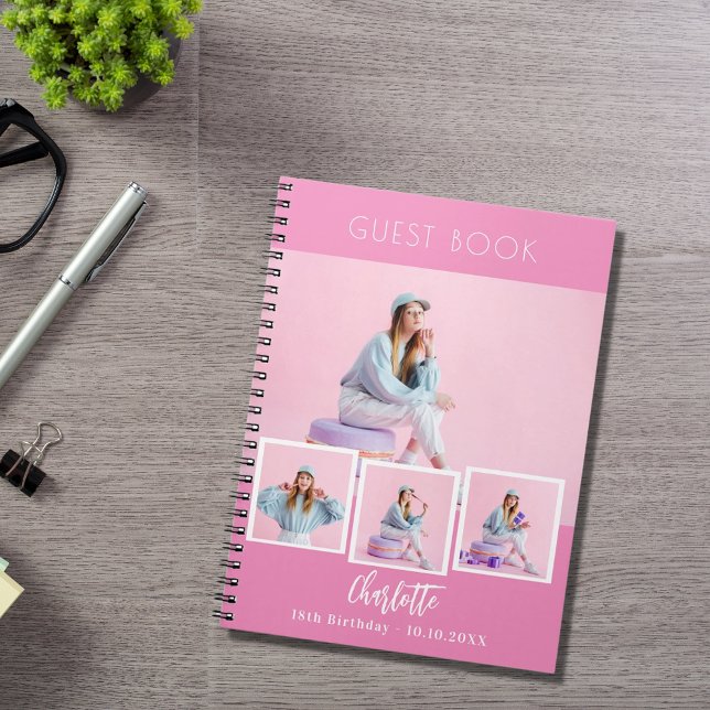 Caderno Espiral Aniversário do livro de convidados, garota de cola (Criador carregado)