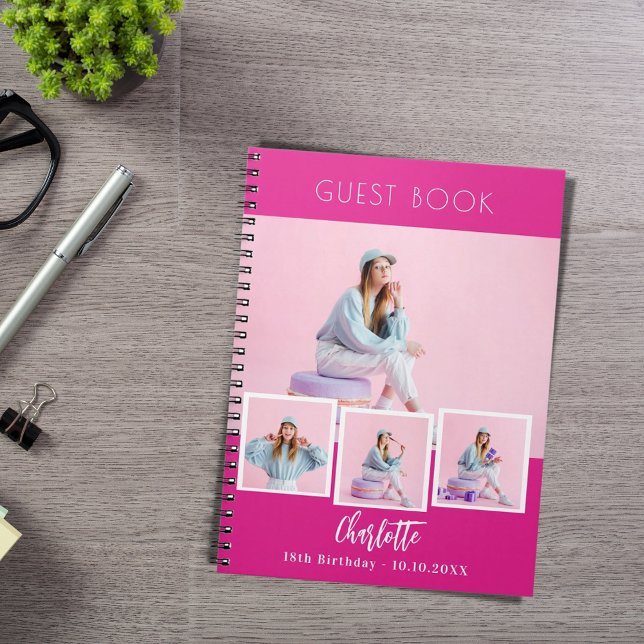 Caderno Espiral Aniversário do livro de convidados, garota de cola (Criador carregado)