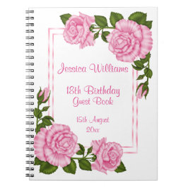 Caderno Espiral Aniversário dos buquês de canto cor-de-rosa bonito