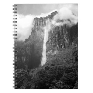Caderno Espiral Anjo cai em preto e branco