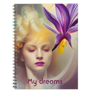 Caderno Espiral Anjo com orquídea