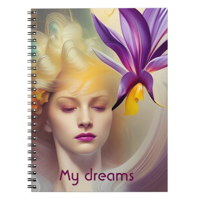 Caderno Espiral Anjo com orquídea (Frente)