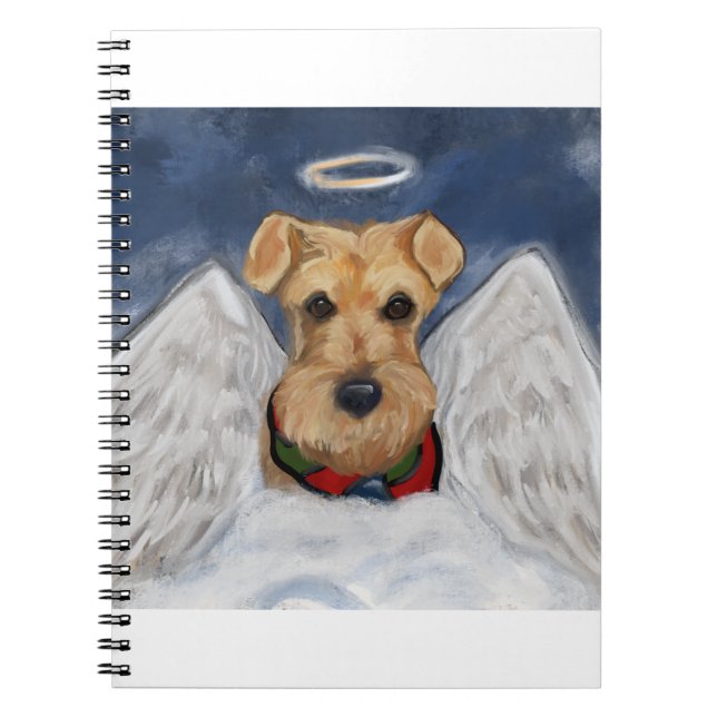 Caderno Espiral Anjo do Airedale Terrier (Frente)