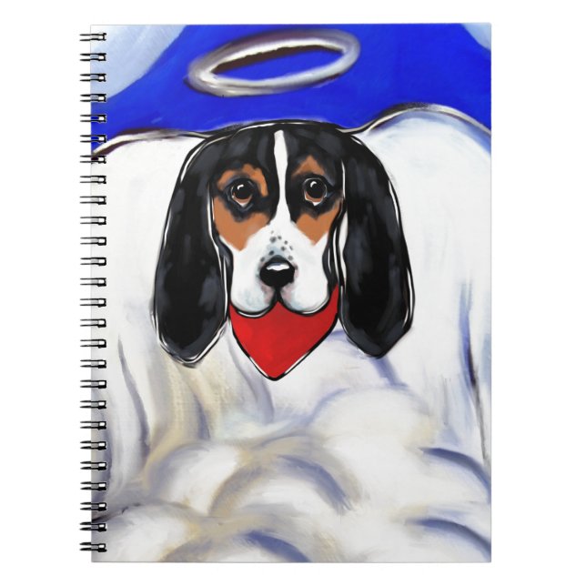 Caderno Espiral Anjo do Basset Hound (Frente)