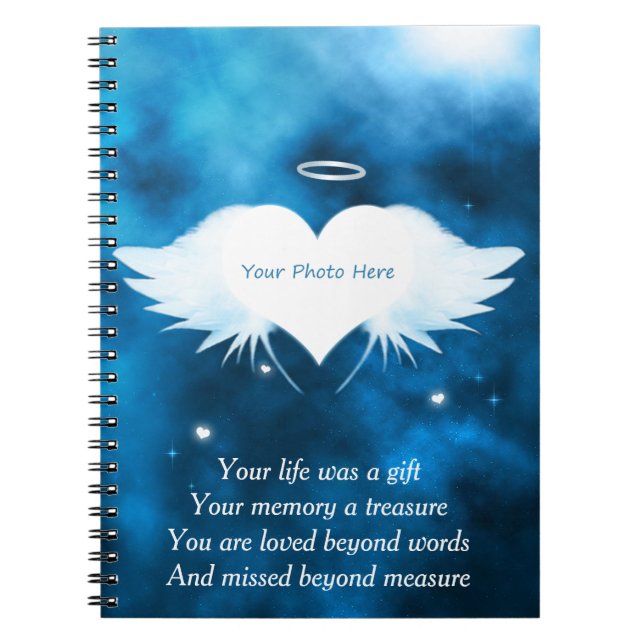 Caderno Espiral Anjo do notebook HeartCustom Photo (Frente)