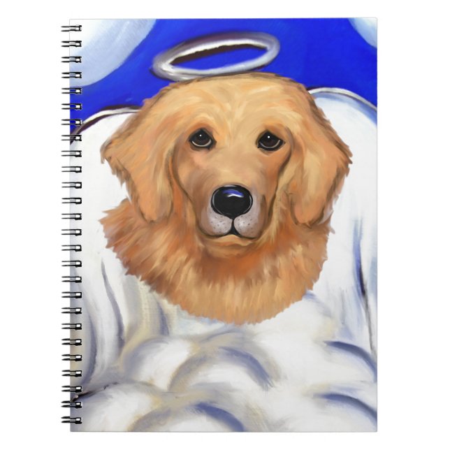 Caderno Espiral Anjo do Retriever Dourado (Frente)